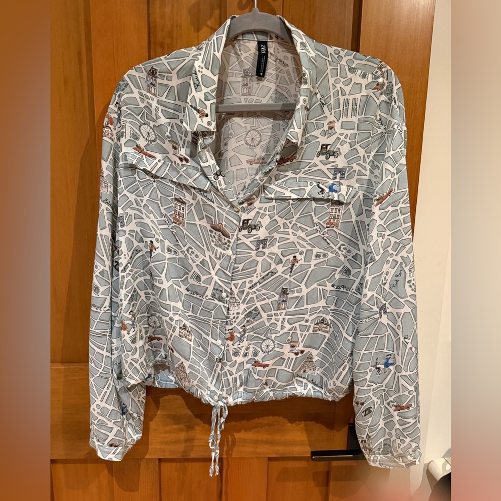 Zara plan de Paris medium Paris Map Graphic Print Shirt